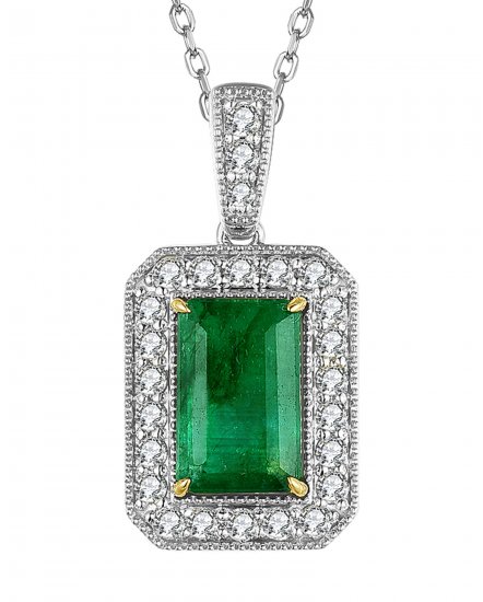 EMERALD CUT DIAMOND PENDANT (TP2282)